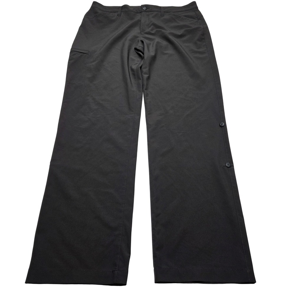 Eddie Bauer Wide Leg Pants Women 12 Black Stretch Fabric